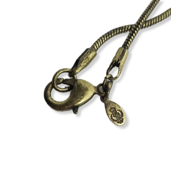 PREMIER DESIGNS ORNATE DOUBLE SIDED PENDANT & ANTIQUE BRASS SNAKECHAIN NECKLACE - Picture 7 of 7